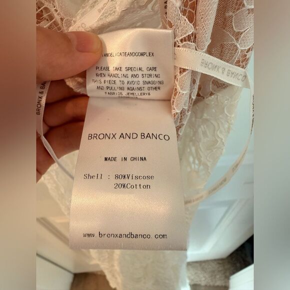 NWOT BRONX AND BANCO Naia Lace Gown in White Wedding Evening Gown - Picture 11 of 15